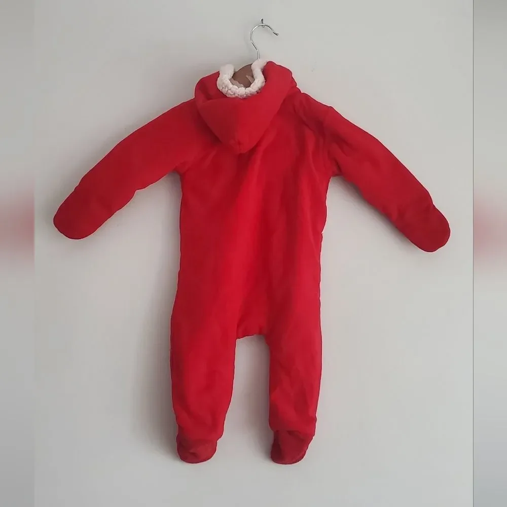 Old Navy Red Kids Bunting Footie One Piece With Snaps Size 6-12 Months